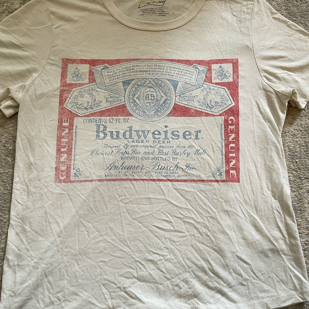 Budweiser Beige and Red Label Tee